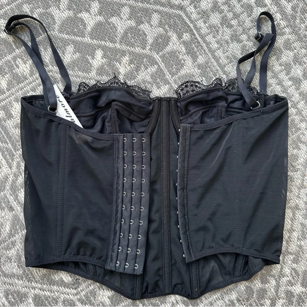 Black Lace Bustier Corset Top - Women Intimates & Sleepwear M - Picture 5 of 6